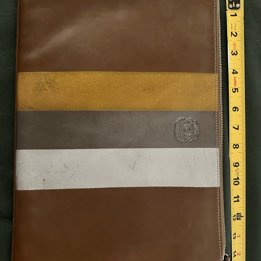 Brown and Yellow Leather Men's Bag